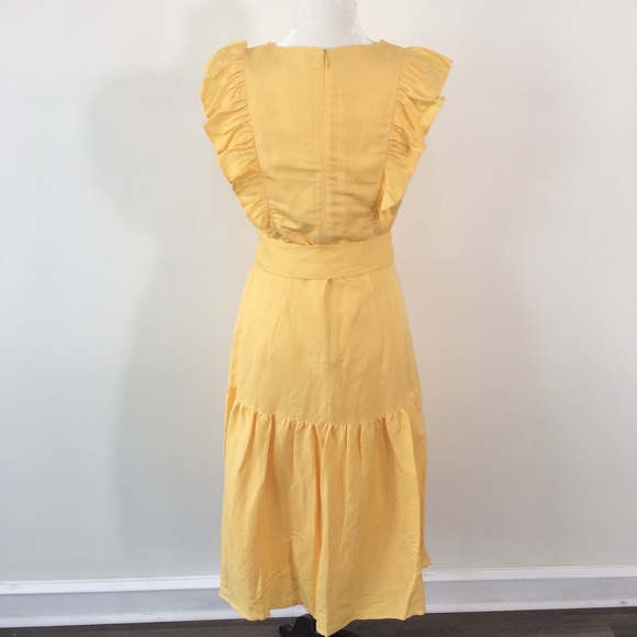 ANTONIO MELANI Yellow Sunshine Ruffle Midi Dress - Picture 6 of 8